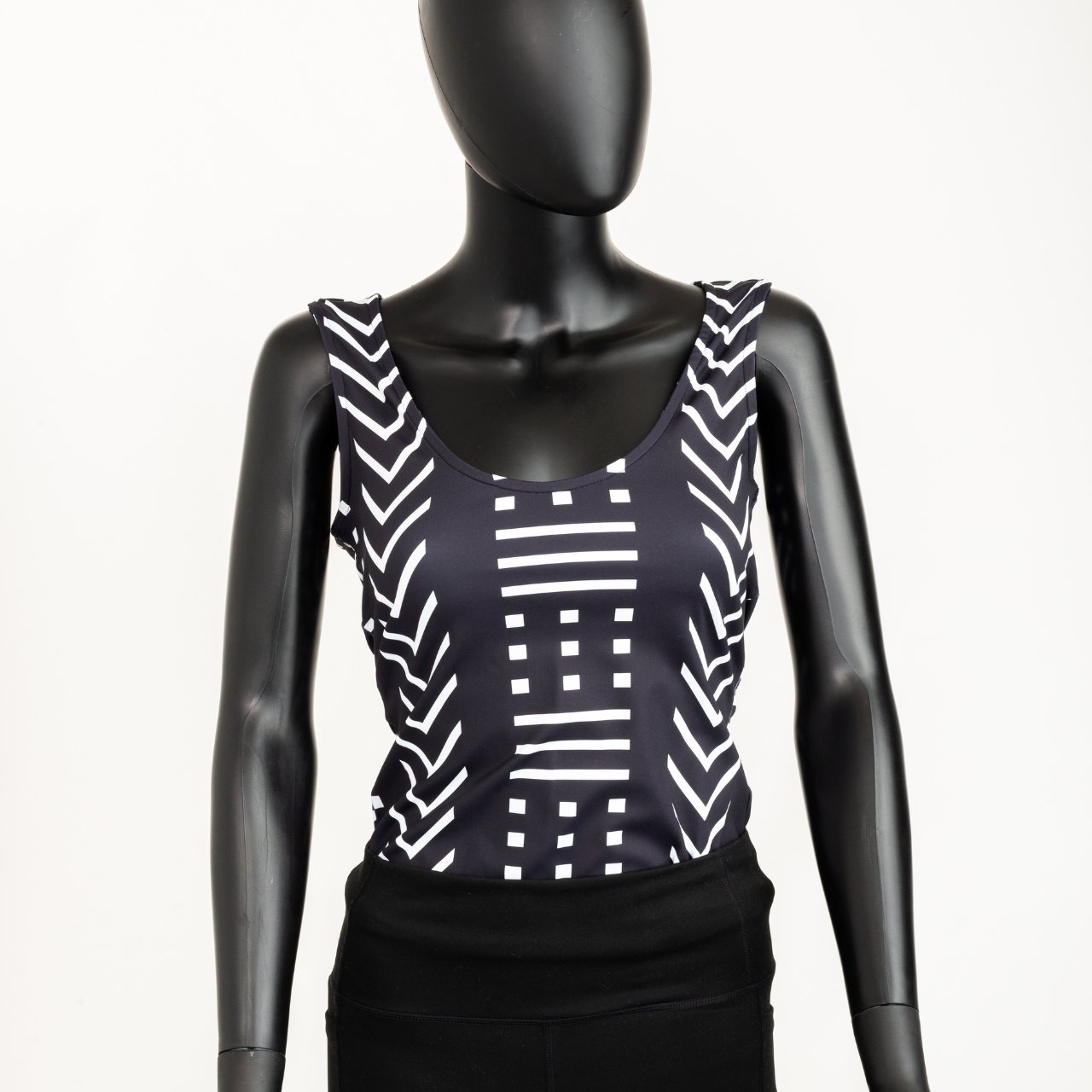 Africana Strong Top Tanks Black and White