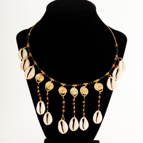 Brass Shell Beaded Choker
