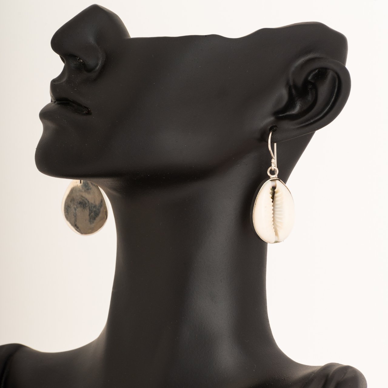 Cowrie Shells and Sterling Silver Earrings