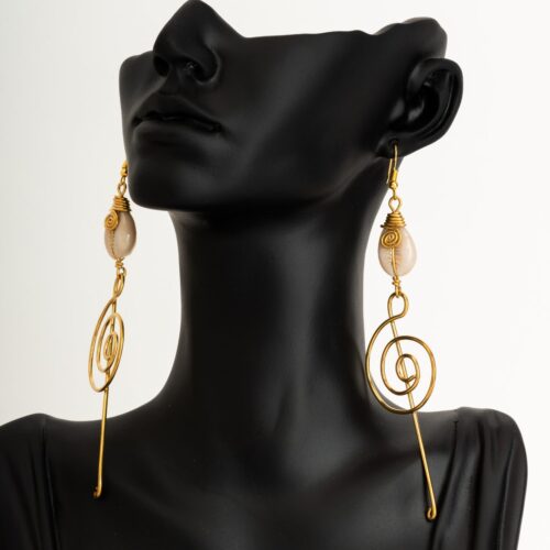 Earrings with Music Symbal and Shell