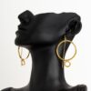 GEO_ Brass Geometric shape earrings, Circles