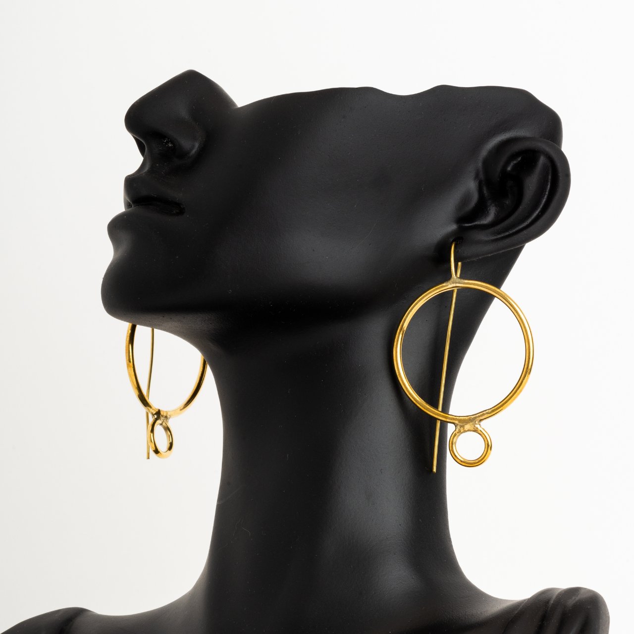 GEO_ Brass Geometric shape earrings, Circles