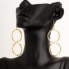 GEO_ Brass Geometric shape earrings, Circles