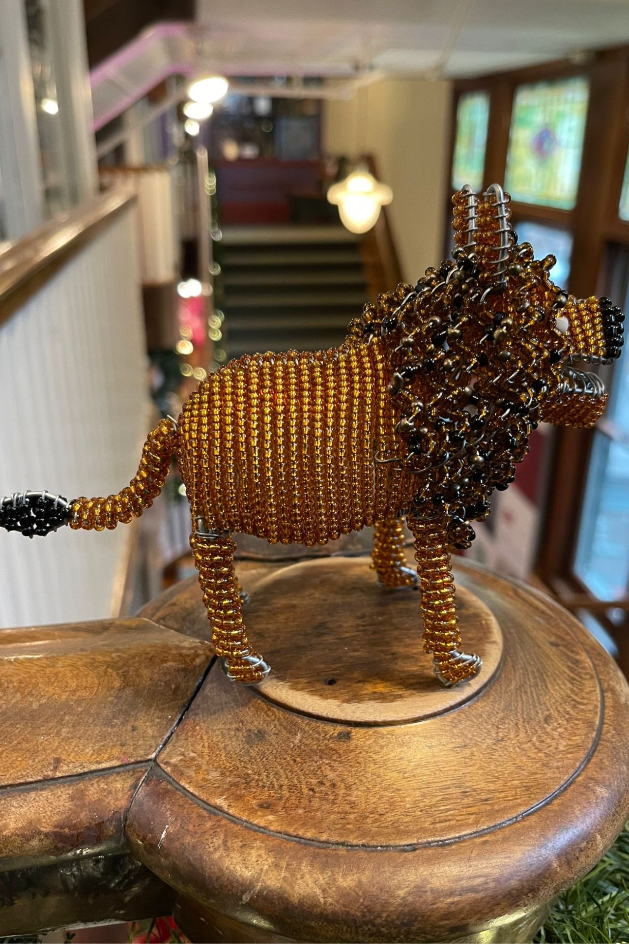 Beaded Lion Sculpture