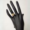 Brass Ring with Hammered Heart Base - Adjustable