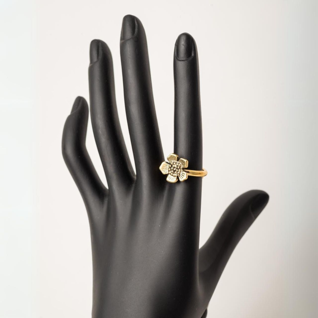 Handcrafted Brass Ring Flower Figure