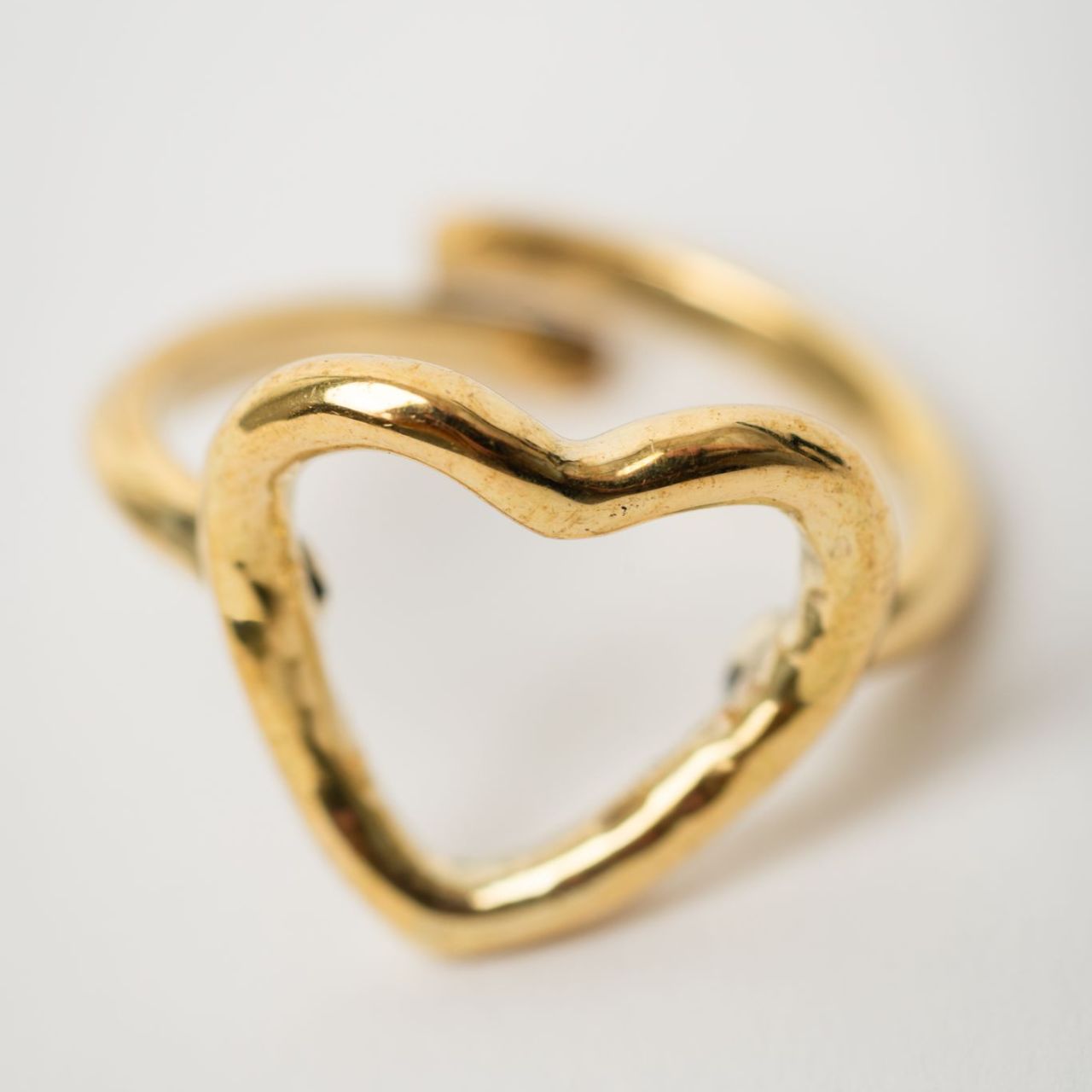 Heart Adjustable Brass Ring