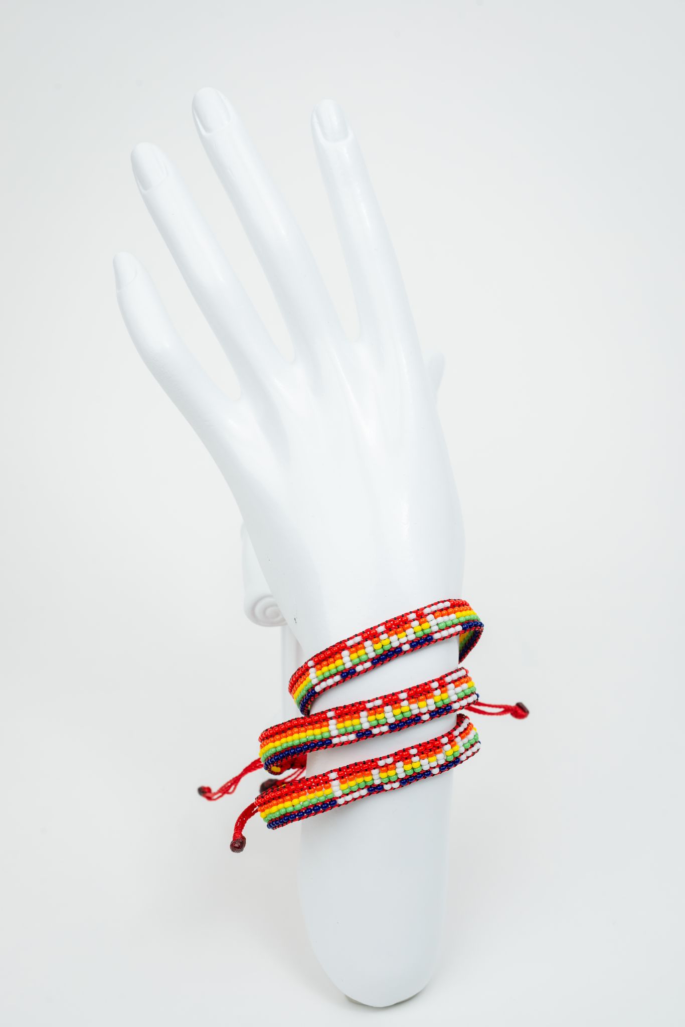 Woven love bracelet rainbow/white - Image 1