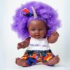 The Aimee Doll in Purple Afro Hair Branded Dress _ Dark Skin