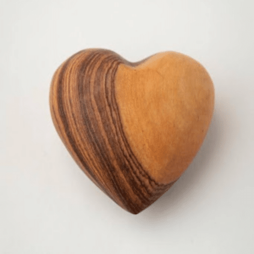Olive wood heart