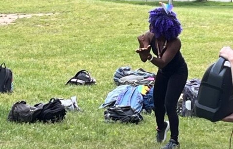 Positively Africana Leading Fitness Class at Amherst Pride Month Kickoff