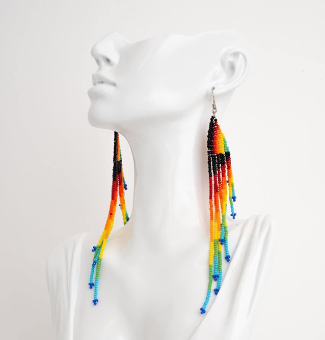 Maasai Rainbow Drop Earrings - Image 1