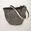 Zebra Black and White Sisal Bag with two handles front Zebra Black and White Sisal Bag with two handles base Zebra Black and White Sisal Bag with two handles Zebra Black and White Sisal Bag with Two Handles